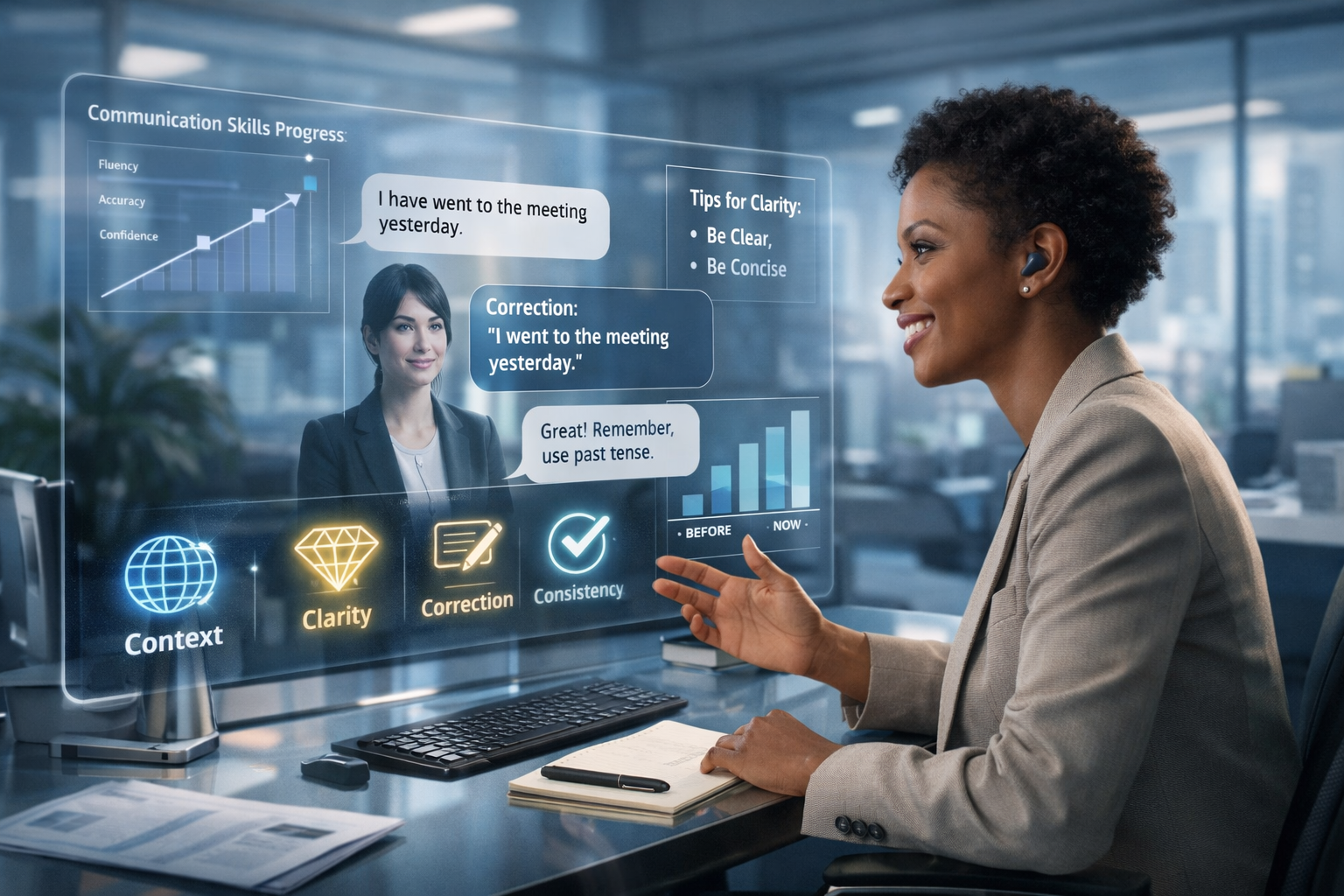 Entrenamiento con IA para ingles profesional